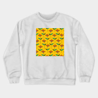 Yellow Floral Pattern Crewneck Sweatshirt